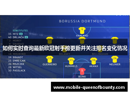 如何实时查询最新欧冠射手榜更新并关注排名变化情况